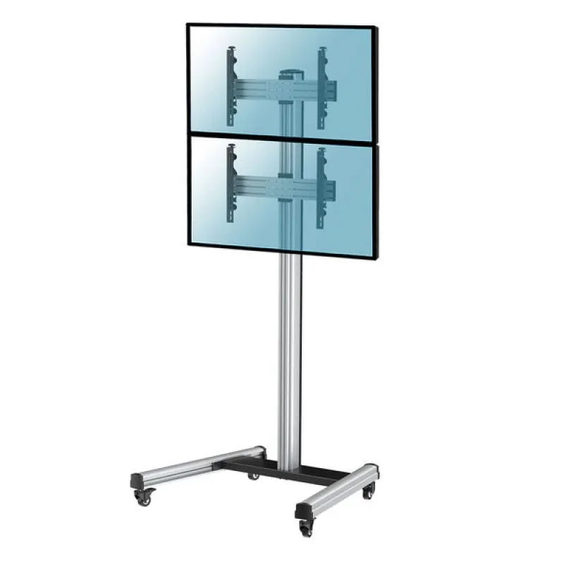 Supporto da Pavimento Kimex con Ruote per 2 TV 40"-65" Altezza 240cm VESA 600x400 Max. 50Kg - immagine 1