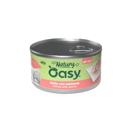 Oasy wet dog natury soft jelly pollo con salmone lattina 150 g - immagine 1