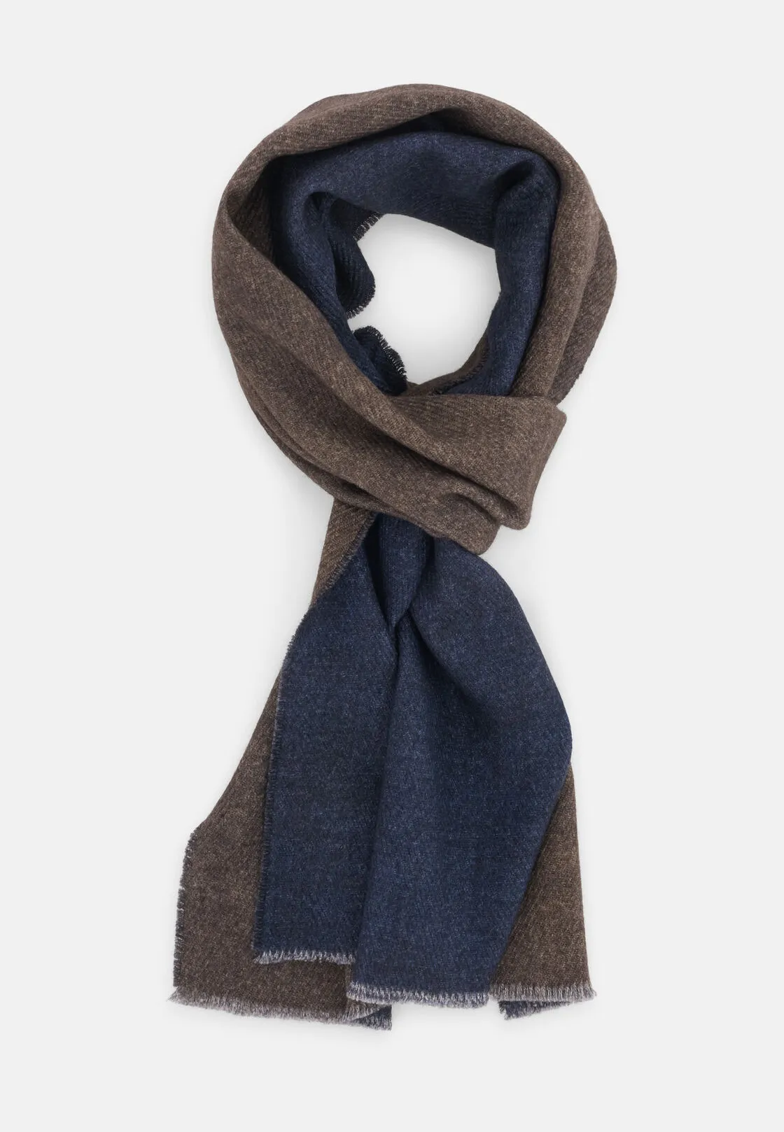 Boggi, Sciarpa Con Armatura Drill In Lana, Uomo, Navy - immagine 2