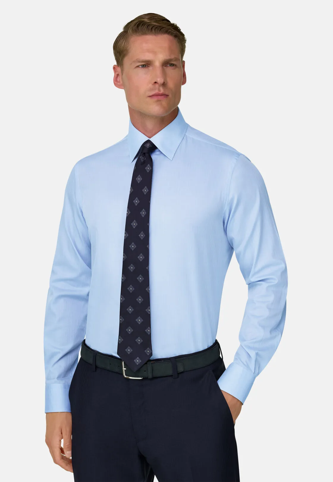 Boggi, Camicia Resca In Mussola Di Cotone Regular Fit, Uomo, Azzurro, Taglia: 40 - immagine 1
