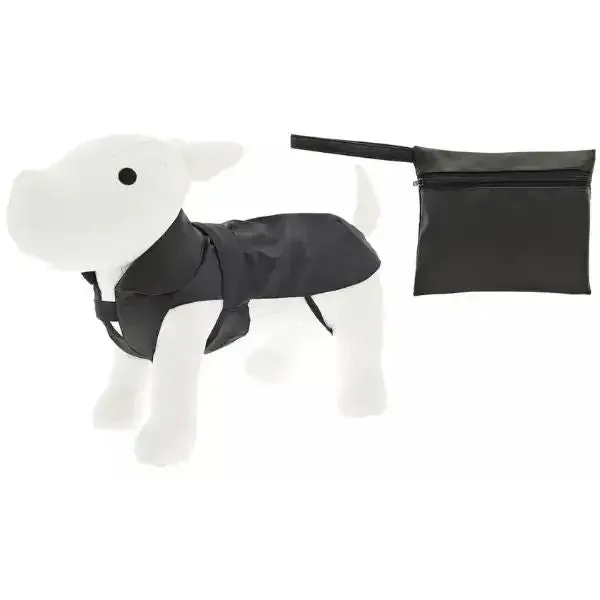 Impermeabile per cani con pochette Pocket Ferribiella Nero - 33 cm - immagine 1