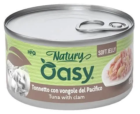 Oasy wet cat natury soft jelly tonnetto con vongole lattina 85 g - immagine 1