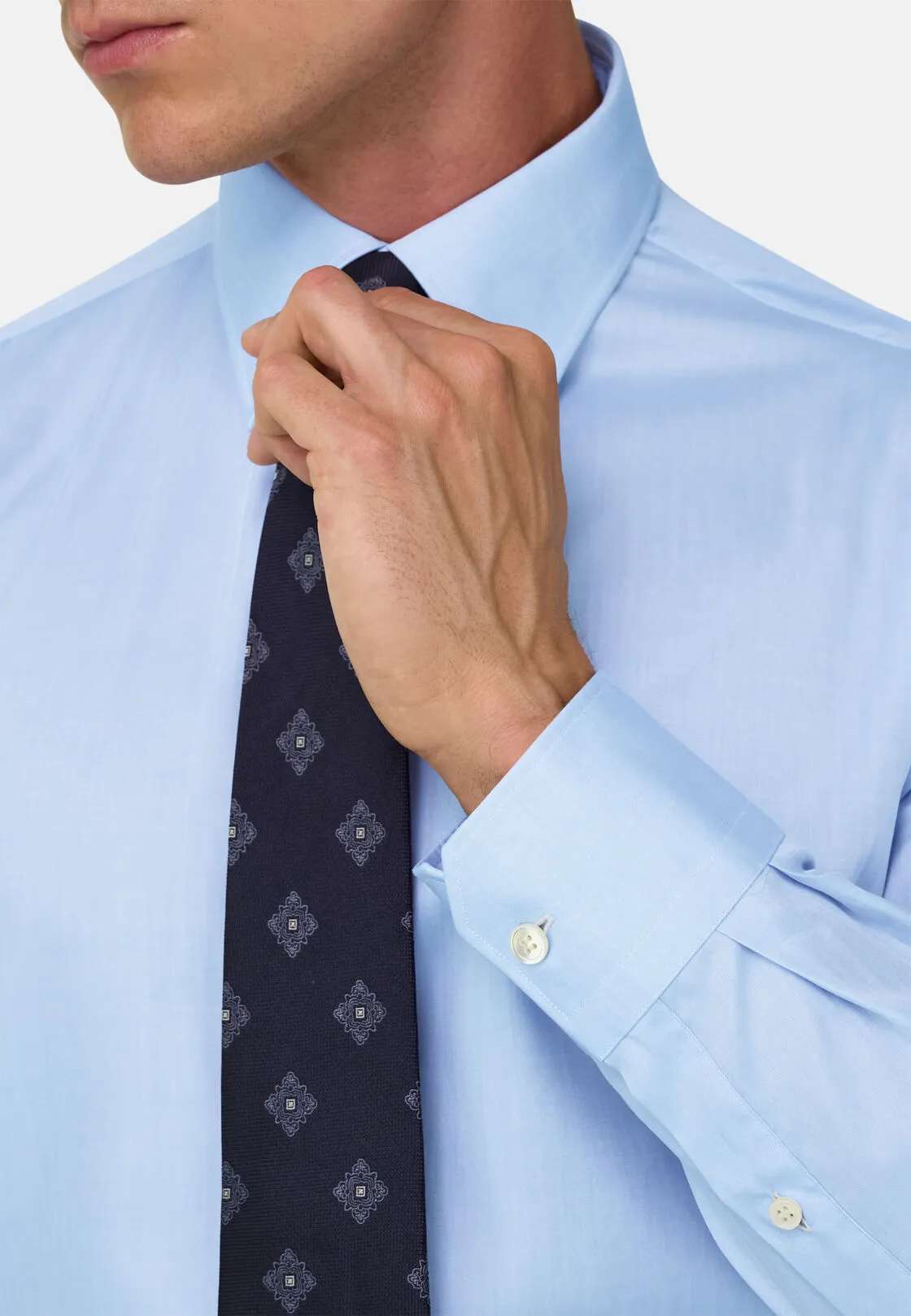 Boggi, Camicia Resca In Mussola Di Cotone Regular Fit, Uomo, Azzurro, Taglia: 44 - immagine 4