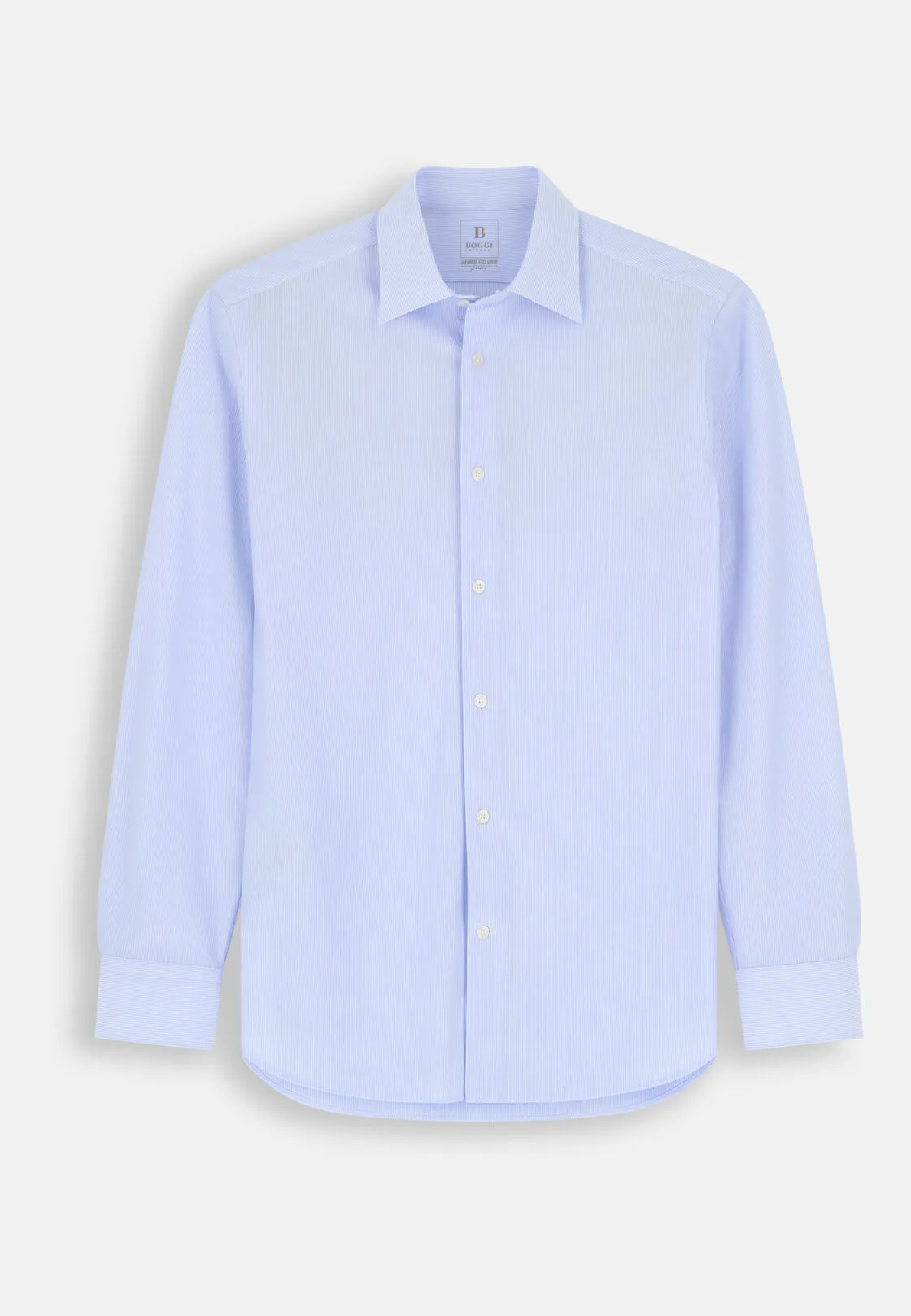 Boggi, Polo Camicia A Righe In Jersey Giapponese Regular Fit, Uomo, Azzurro, Taglia: M - immagine 6