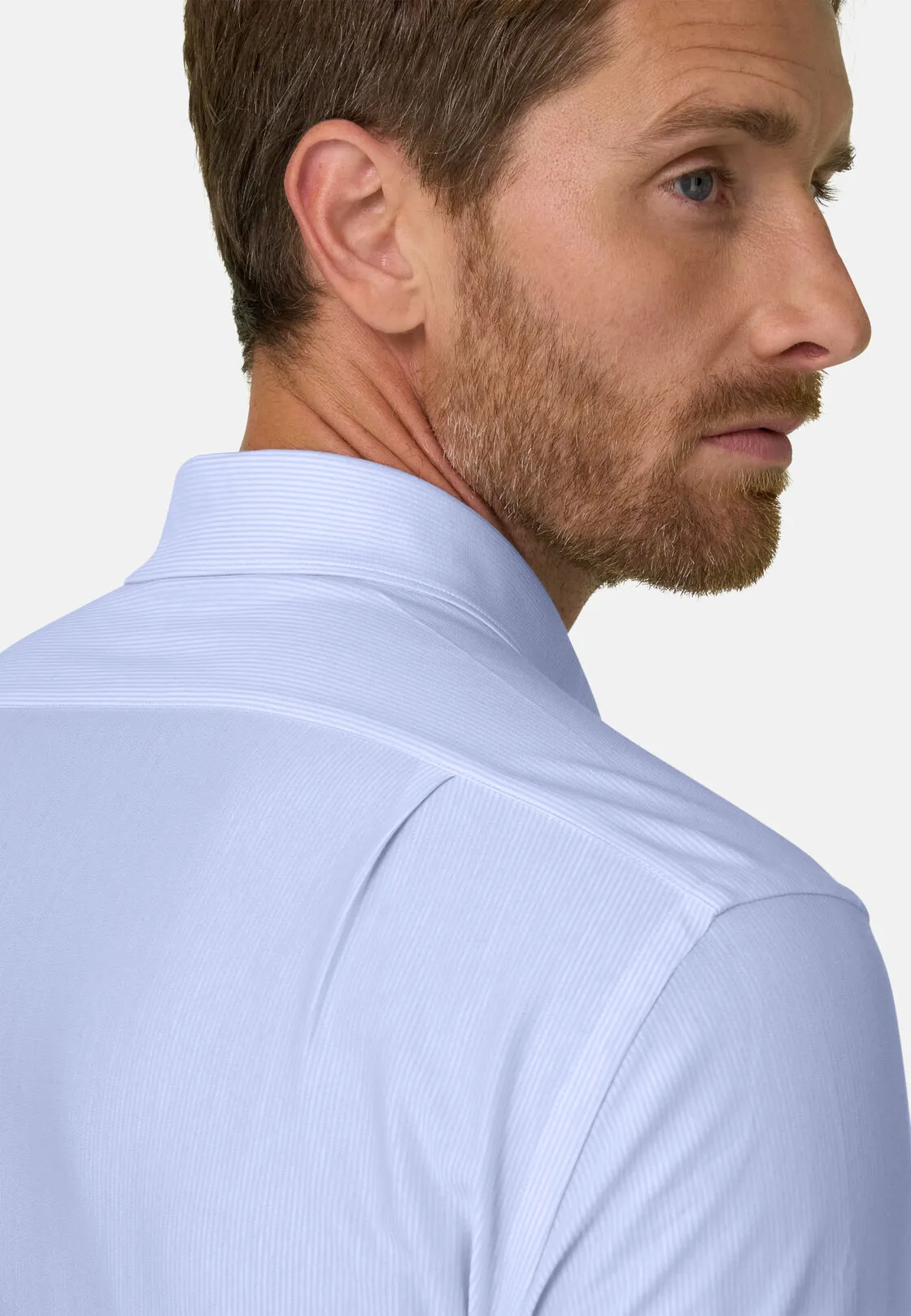 Boggi, Polo Camicia A Righe In Jersey Giapponese Regular Fit, Uomo, Azzurro, Taglia: XL - immagine 3