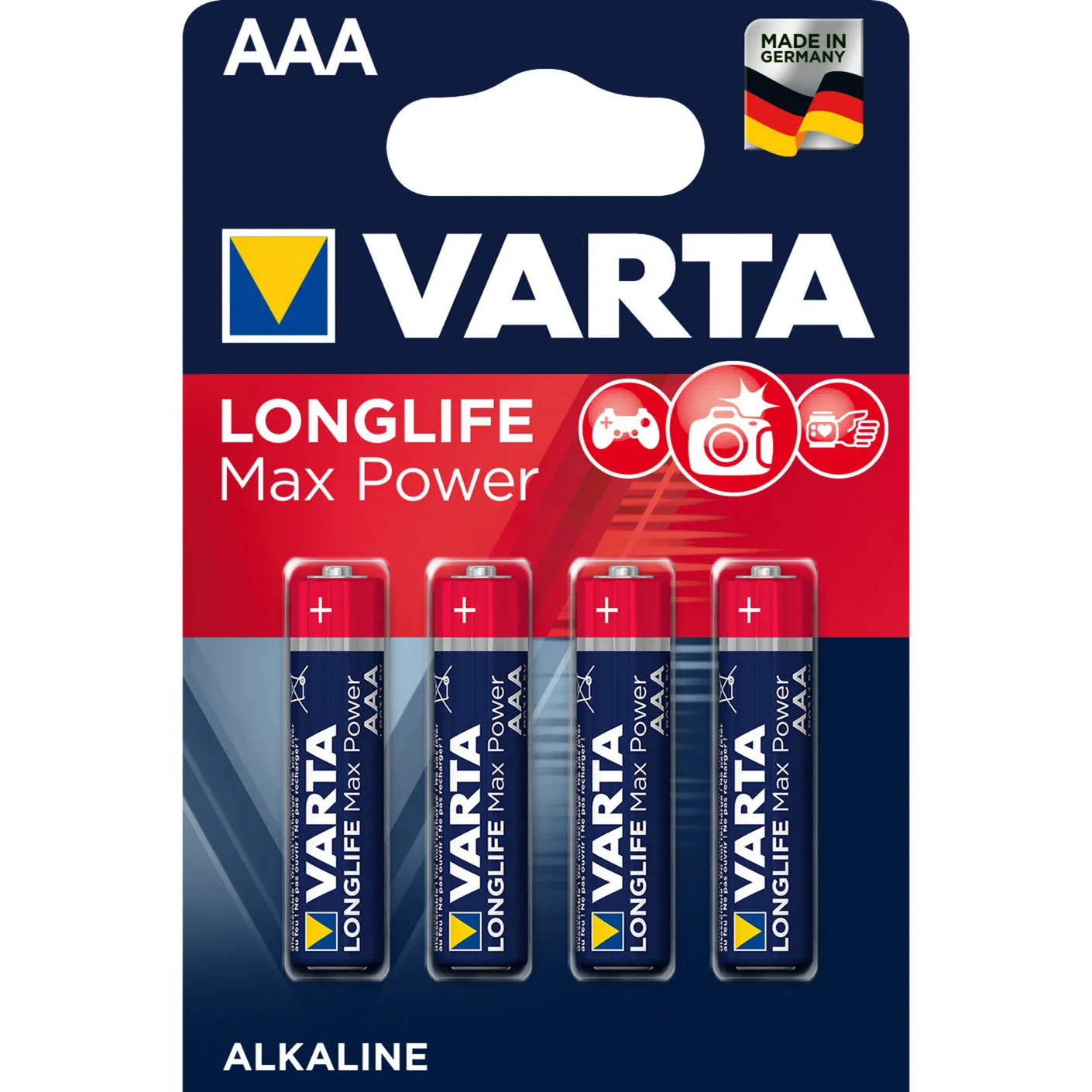 Longlife Max Power, Batteria Alcalina, AAA, Micro, LR03, 1.5V, Blister da 4, Made in Germany - immagine 1