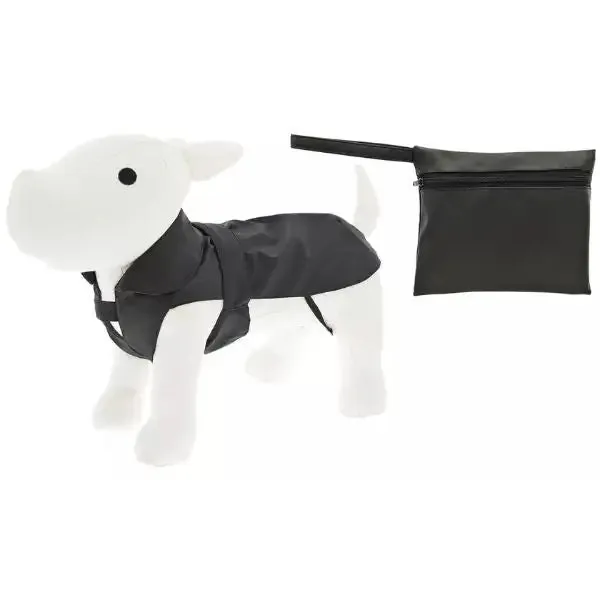 Impermeabile per cani con pochette Pocket Ferribiella Nero - 75 cm - immagine 1