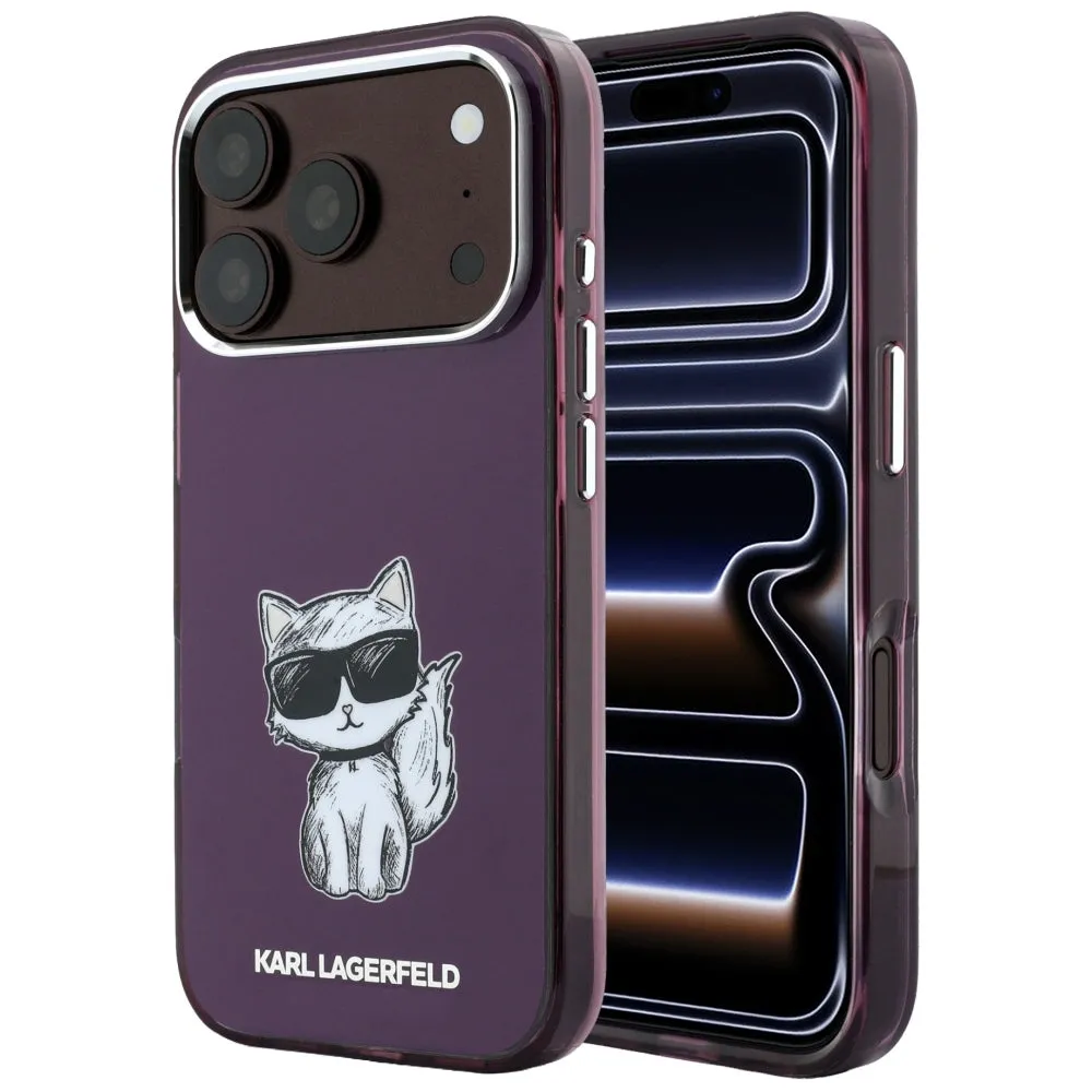 Custodia MagSafe per Apple iPhone 18 Pro / 17 Pro, Karl Lagerfeld, HC IML Choupette Body Sketch Print, Vinaccia - immagine 1