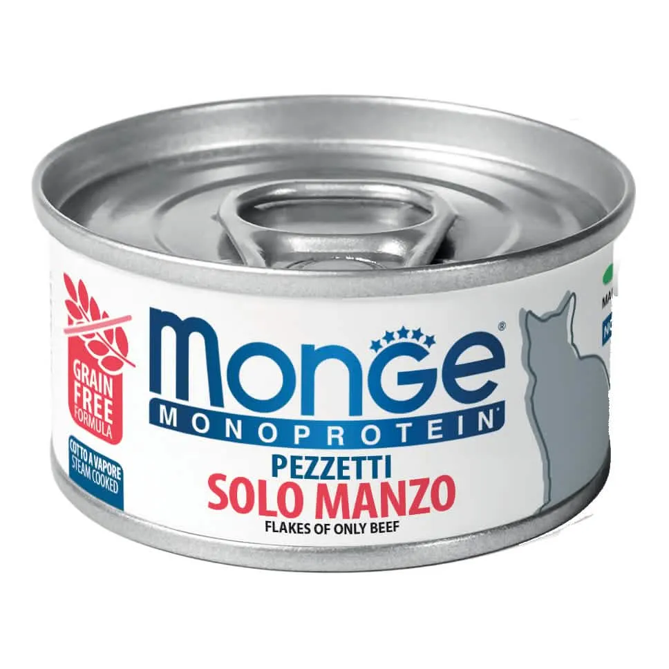 Monge cat monoproteico solo manzo sfilaccetti 80 g - immagine 1