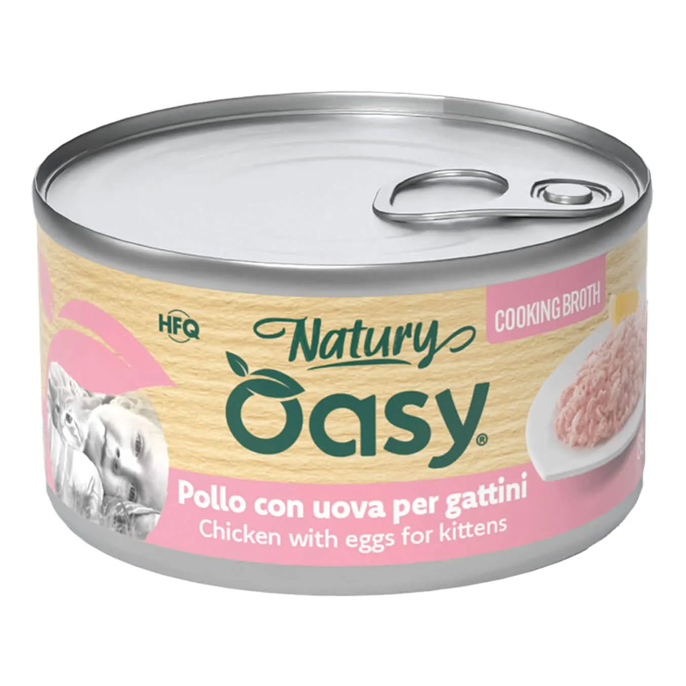 Oasy wet cat natury cooking broth pollo uova gattini 85 g - immagine 1