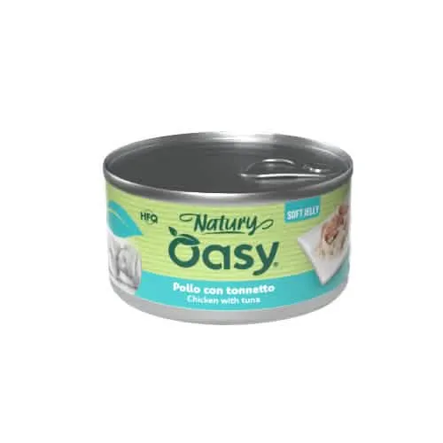 Oasy wet dog natury soft jelly pollo con tonnetto lattina 150 g - immagine 1