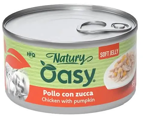 Oasy wet cat natury soft jelly pollo con zucca lattina 150 g - immagine 1