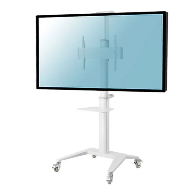 Supporto Mobile Kimex per Schermi Videoconferenza 37"-70" Altezza 125-160cm VESA 600x400 Max. 70Kg Bianco - immagine 1