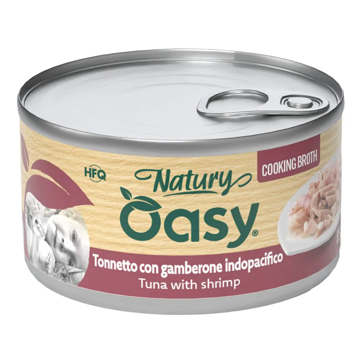 Oasy wet cat natury cooking broth tonnetto gamberone 85 g - immagine 1