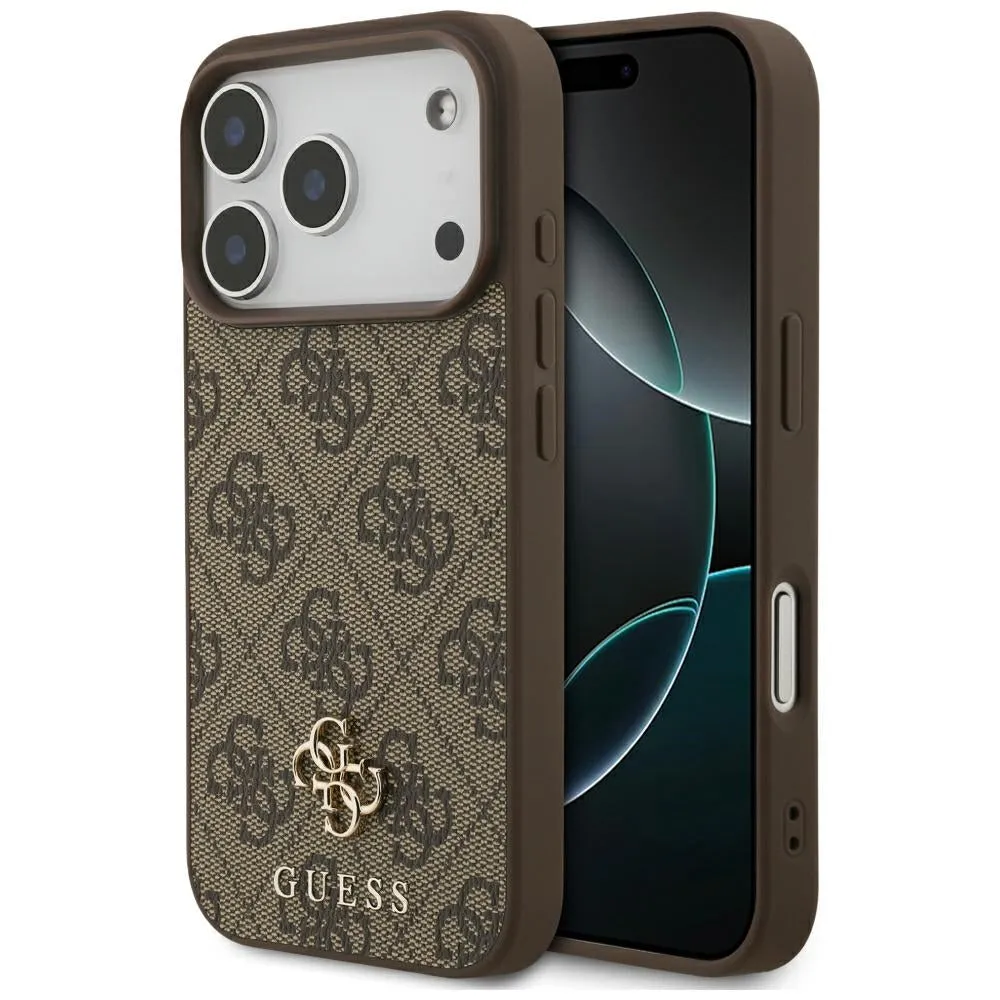 Custodia MagSafe per Apple iPhone 18 Pro / 17 Pro, Guess, 4G Small and Classic, Marrone - immagine 1