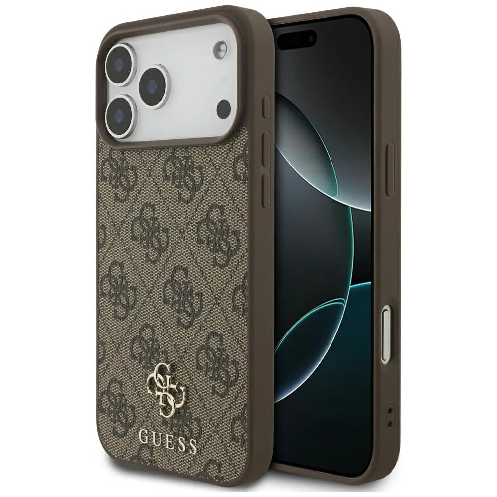 Custodia MagSafe per Apple iPhone 18 Pro Max / 17 Pro Max, Guess, 4G Small and Classic, Marrone - immagine 1