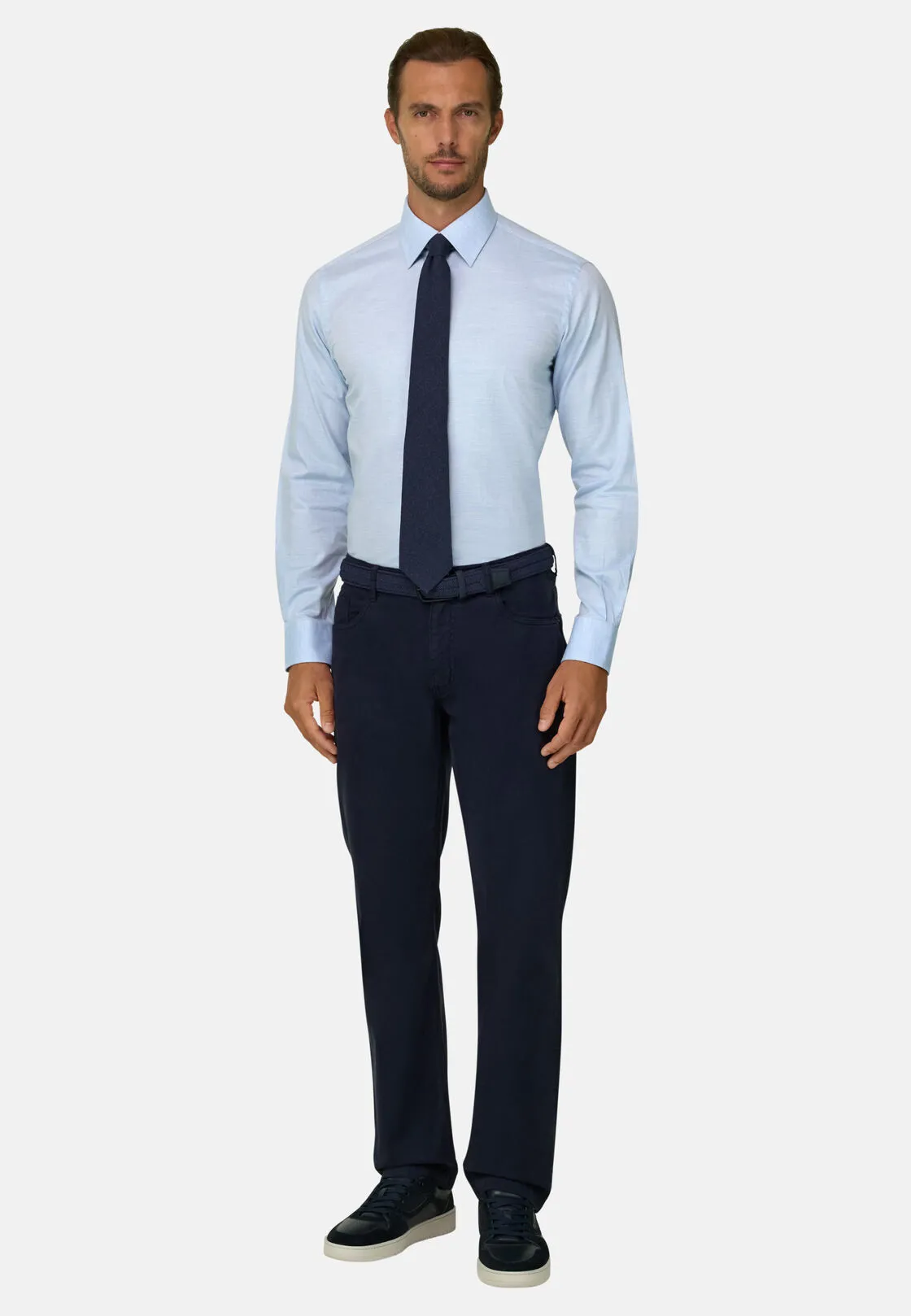 Boggi, Camicia In Twill Di Cotone Regular Fit, Uomo, Azzurro, Taglia: 43 - immagine 2