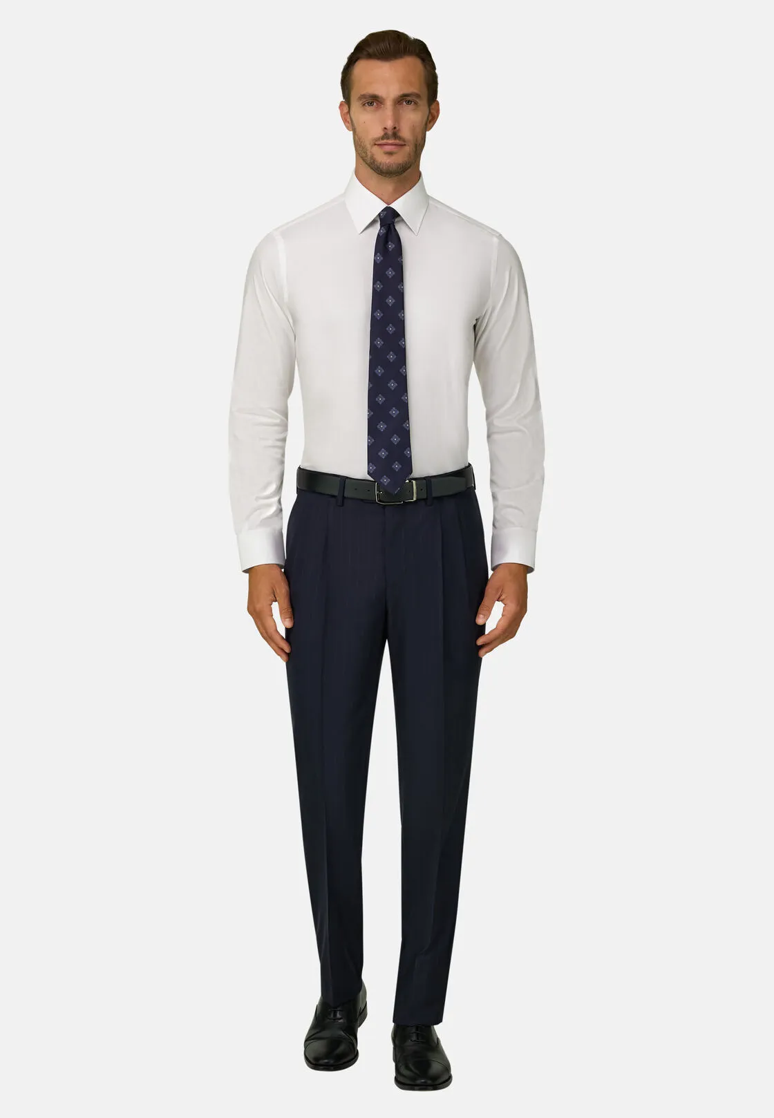 Boggi, Camicia In Twill Di Cotone Regular Fit, Uomo, Bianco, Taglia: 37 - immagine 2