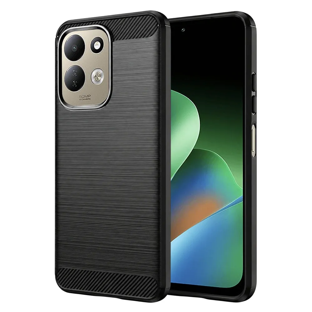 Custodia per Xiaomi Redmi 17 5G / 17 4G, Techsuit, Carbonio, Nera - immagine 1