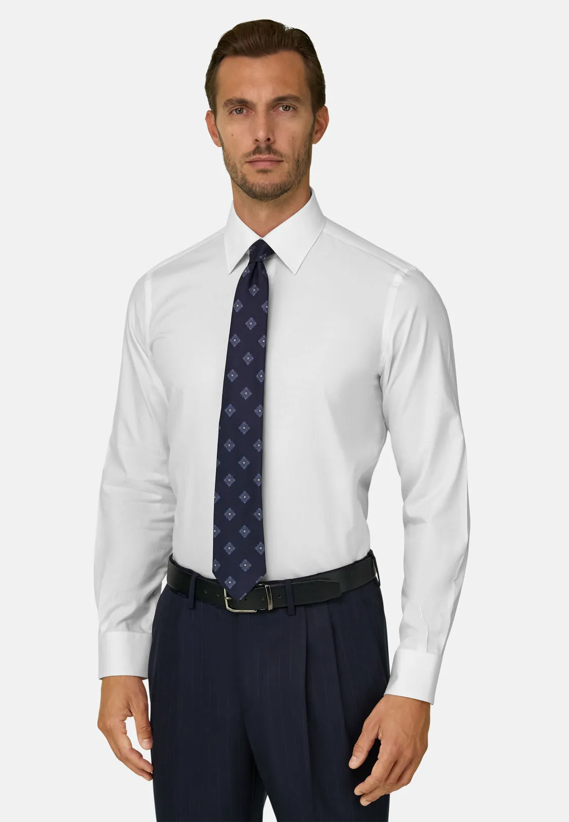Boggi, Camicia In Twill Di Cotone Regular Fit, Uomo, Bianco, Taglia: 39 - immagine 1