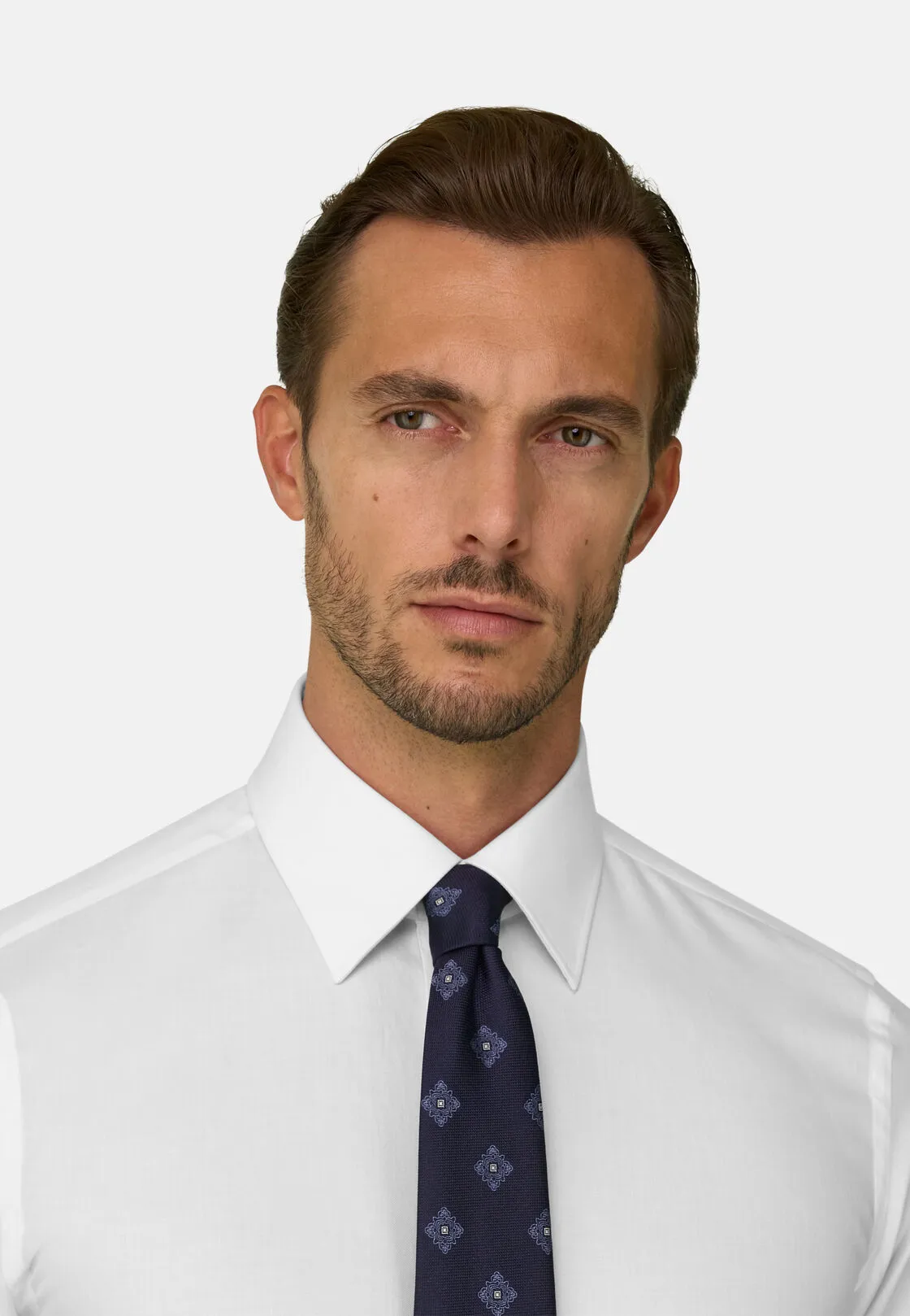 Boggi, Camicia In Twill Di Cotone Regular Fit, Uomo, Bianco, Taglia: 41 - immagine 4
