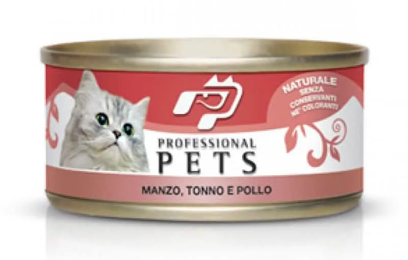 Pet Professional Gatto Adulto Manzo, Tonno & Pollo Lattina 70 gr - immagine 1