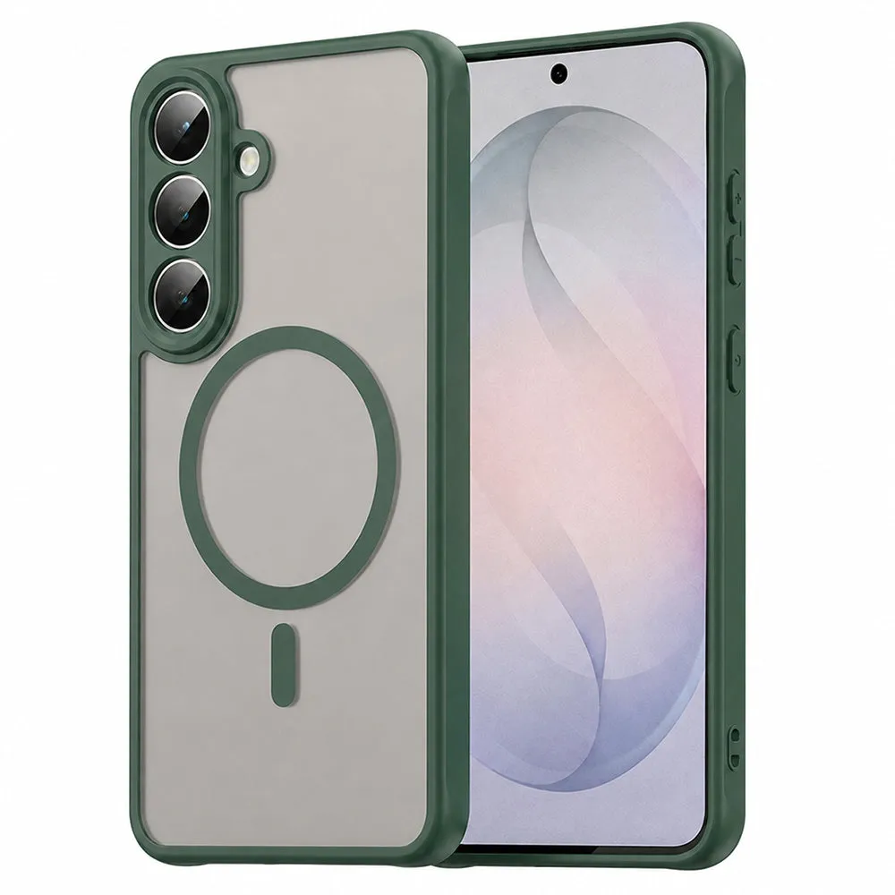 Custodia MagSafe per Samsung Galaxy S26 FE S741, Techsuit, HaloFrost II, Verde - immagine 1