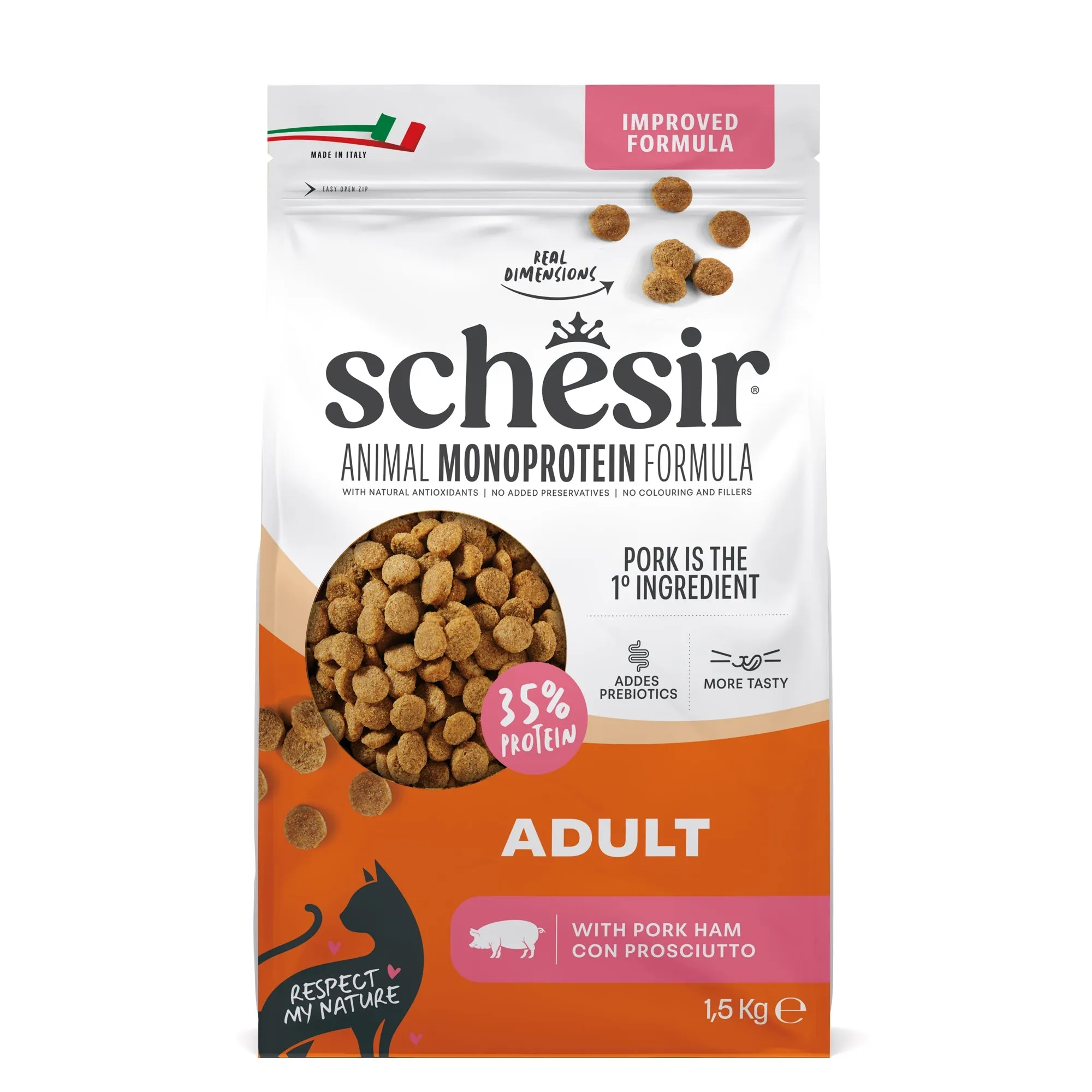 Schesir animal monoprotein formula prosciutto 1,5 kg - immagine 1