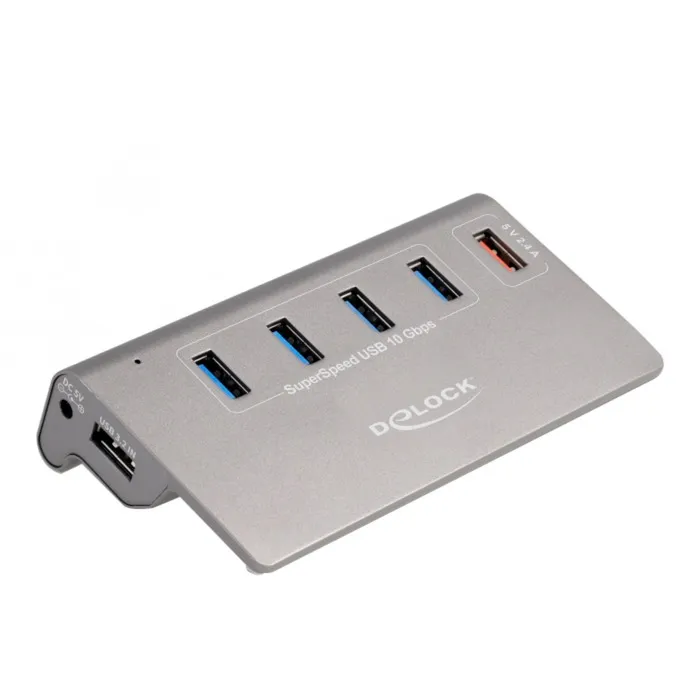 Hub USB 10 Gbps con 4 porte USB tipo A + 1 porta di ricarica rapida - immagine 1