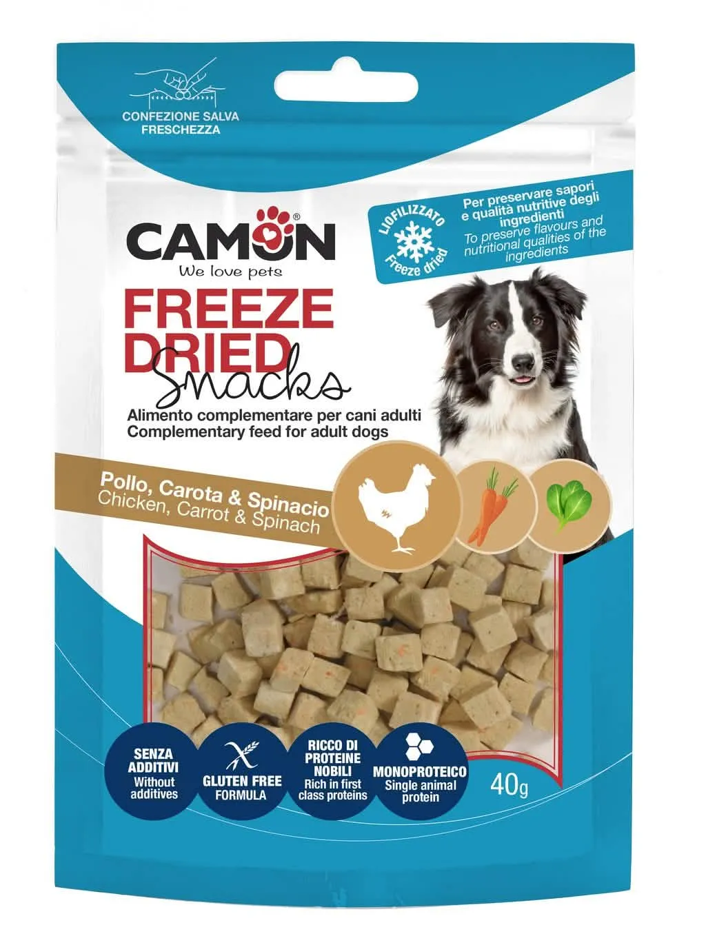 Snack Liofilizzati Camon Cane - Pollo, Carote e Spinaci 40 gr - immagine 1