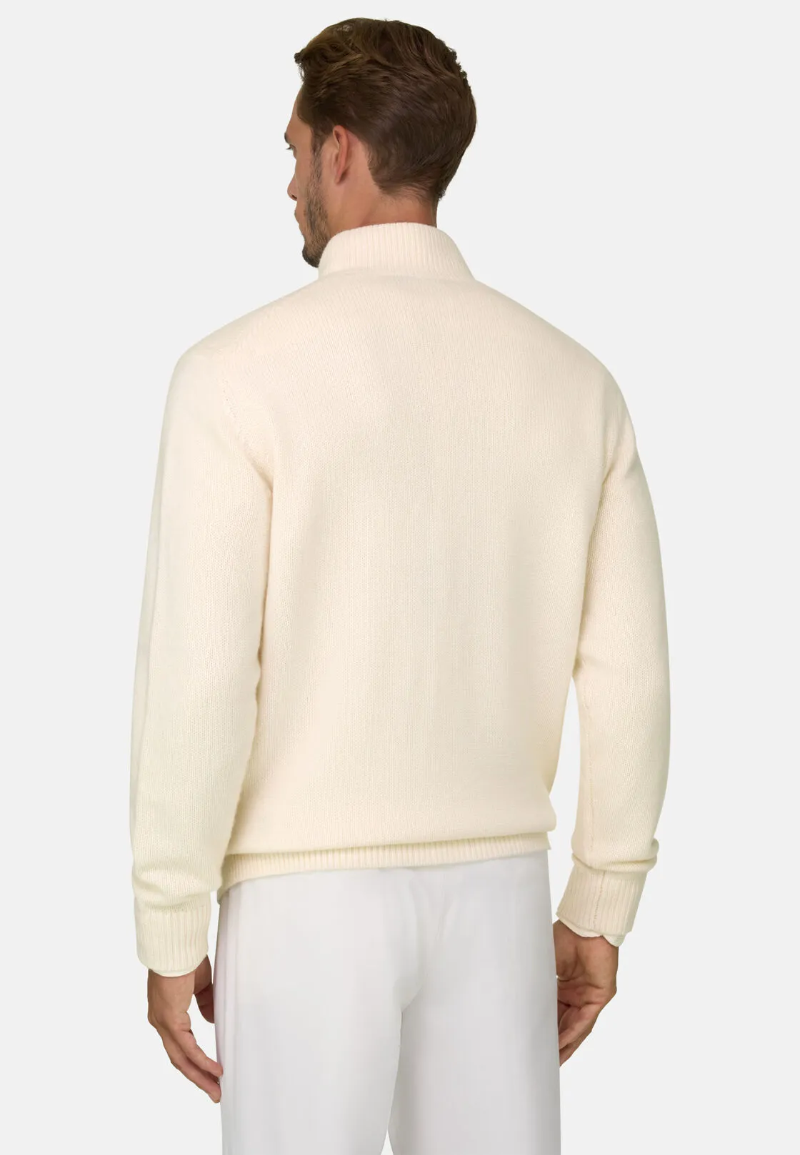 Boggi, Cardigan Lupetto In Lana Cashmere, Uomo, Offwhite, Taglia: XL - immagine 4