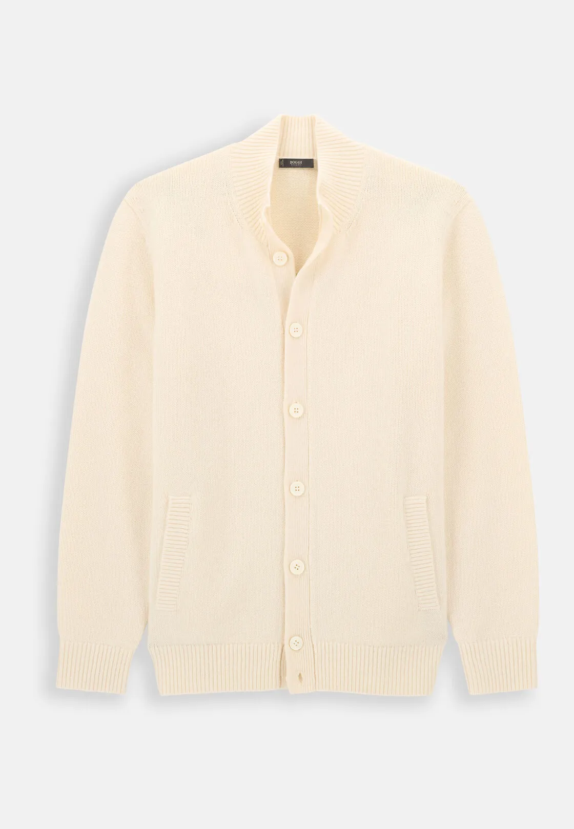 Boggi, Cardigan Lupetto In Lana Cashmere, Uomo, Offwhite, Taglia: XXL - immagine 5