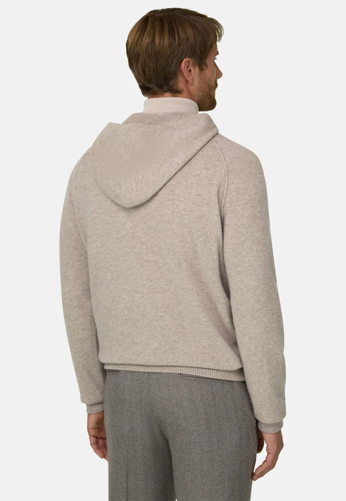 Boggi, Felpa Di Maglia In Lana Merino E Yak, Uomo, Sabbia, Taglia: S - immagine 4