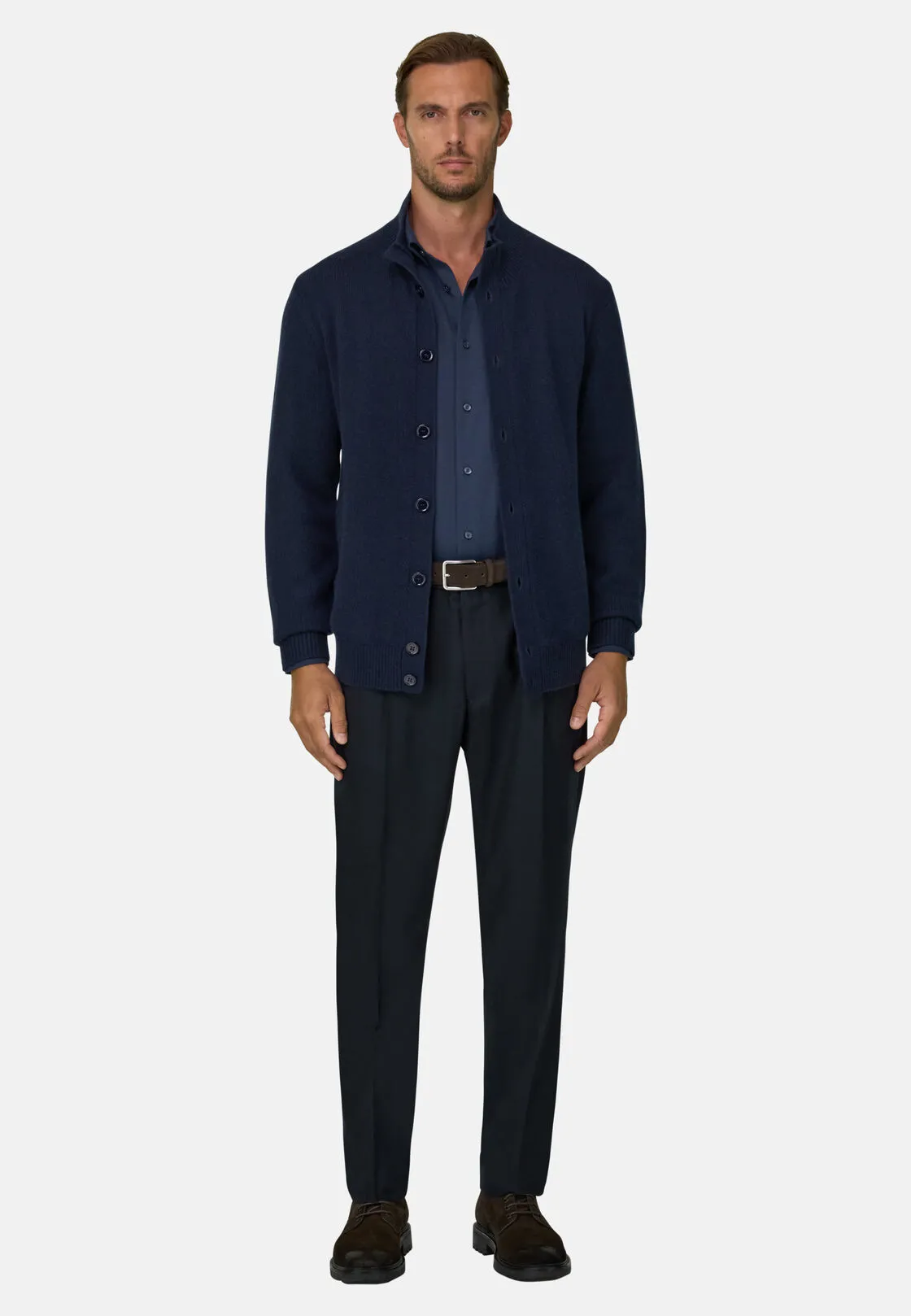 Boggi, Cardigan Lupetto In Lana Cashmere, Uomo, Navy, Taglia: S - immagine 2