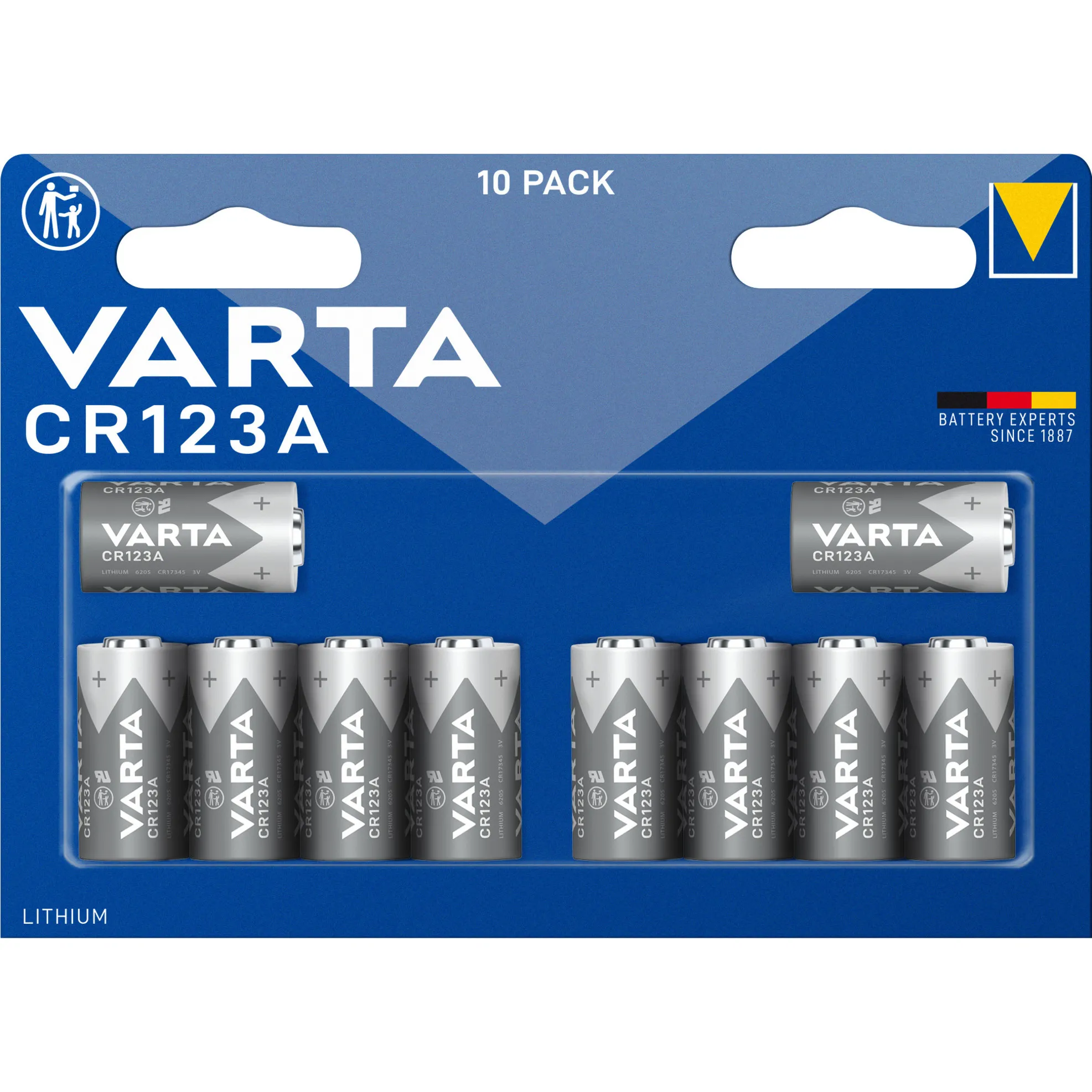 Batteria cilindrica al litio CR123A 3V, CR17345 - immagine 1