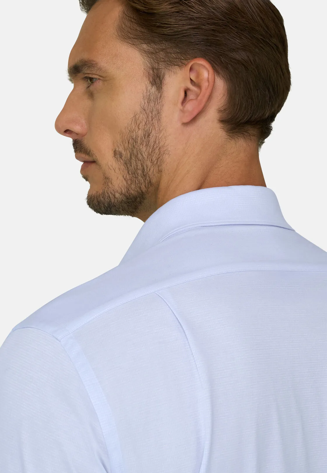 Boggi, Polo Camicia A Quadretti In Jersey Giapponese Regular Fit, Uomo, Azzurro, Taglia: S - immagine 3