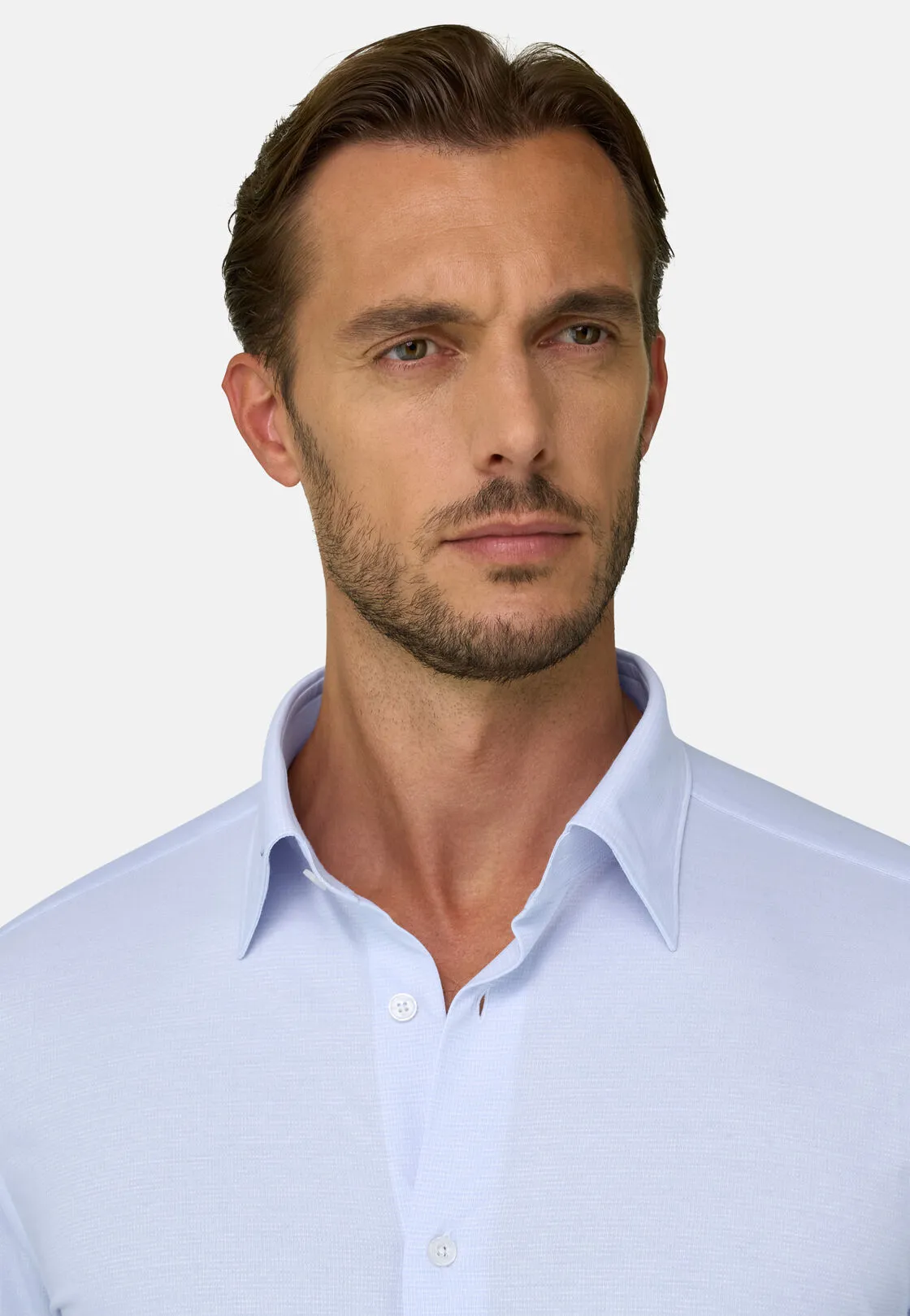 Boggi, Polo Camicia A Quadretti In Jersey Giapponese Regular Fit, Uomo, Azzurro, Taglia: S - immagine 4