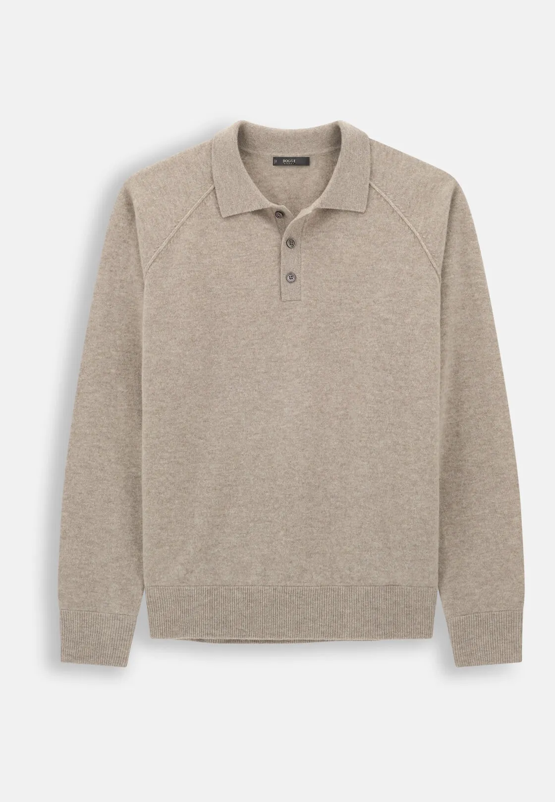 Boggi, Polo Di Maglia In Lana Merino E Yak, Uomo, Sabbia, Taglia: S - immagine 5