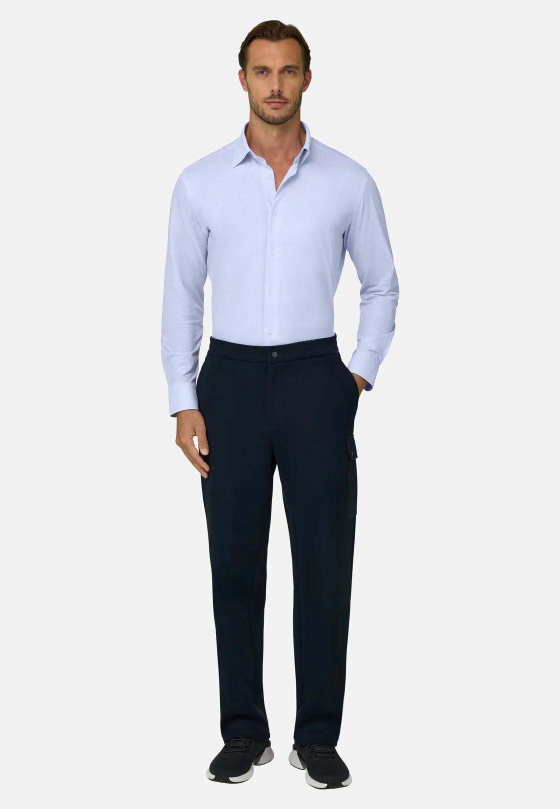 Boggi, Polo Camicia A Quadretti In Jersey Giapponese Regular Fit, Uomo, Azzurro, Taglia: XXXL - immagine 2