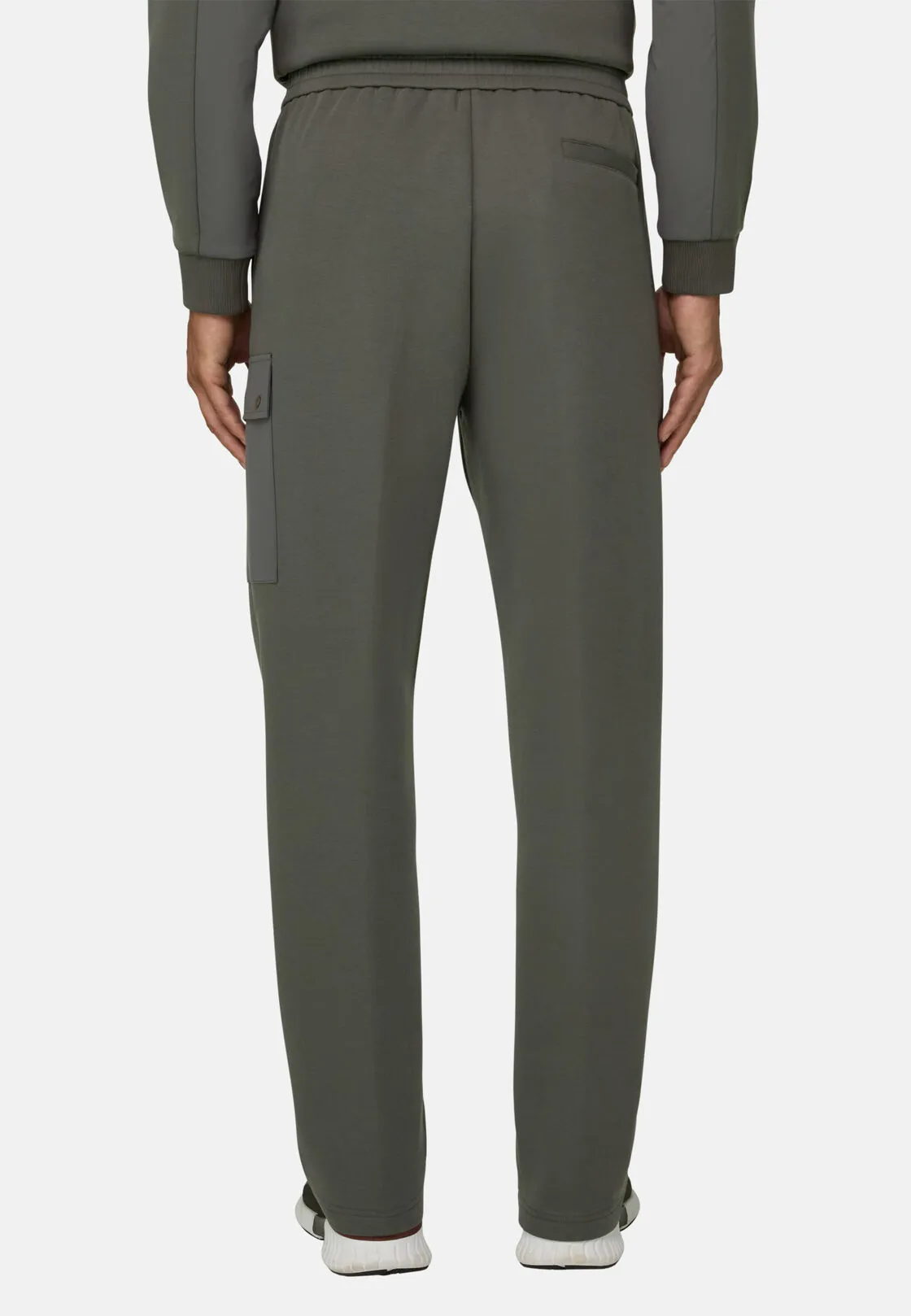 Boggi, Joggers In Misto Cotone Scuba B Tech, Uomo, Militare, Taglia: L - immagine 5
