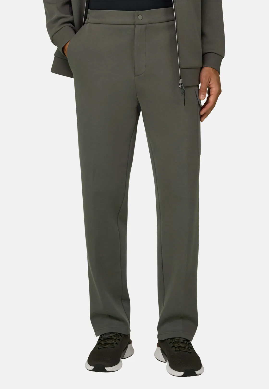 Boggi, Joggers In Misto Cotone Scuba B Tech, Uomo, Militare, Taglia: S - immagine 1