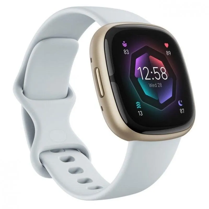 Fitbit Sense 2 Bluetooth GPS NFC 40,5mm Touchscreen Blu Oro S/L Resistente all'Acqua 5ATM SpO2 - immagine 1