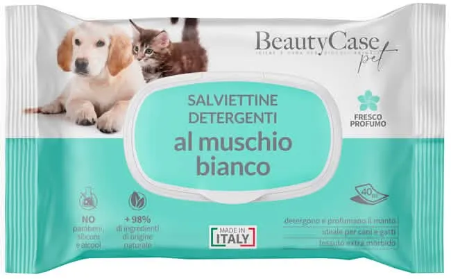 Beautycase pet salviettine detergenti al muschio bianco flow pack 40 pezzi - immagine 1