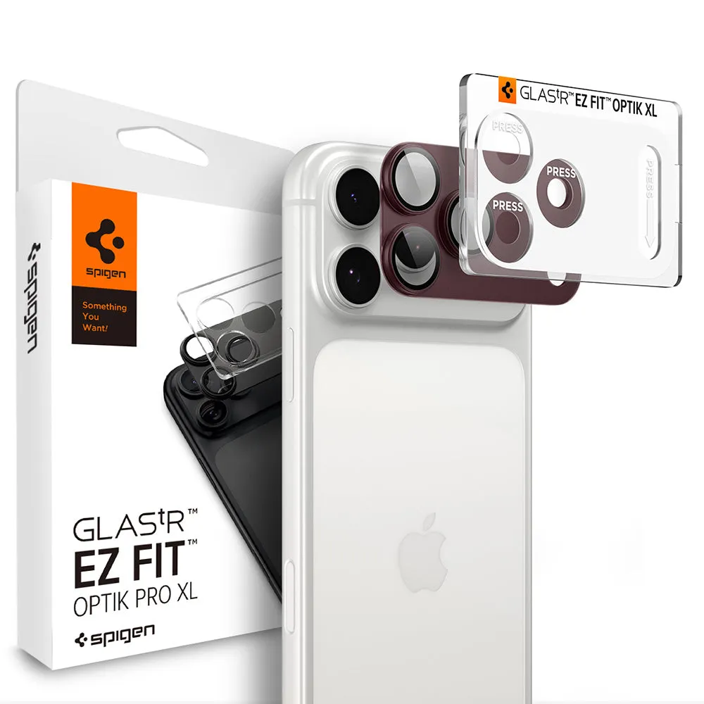 Pellicola protettiva per fotocamera posteriore Spigen GlastR EZ FIT Optik Pro XL per Apple iPhone 18 Pro Max, vetro temperato, bordeaux AGL12040 - immagine 1