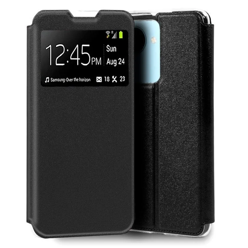 Custodia Flip Cover liscia nera per Realme C30/Narzo 50i Prime - immagine 1