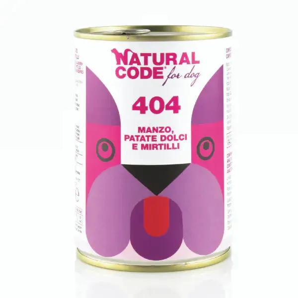 Natural Code Dog Adult 400gr Manzo e patate - confezione da 6 pezzi - Cibo umido per cani - immagine 1