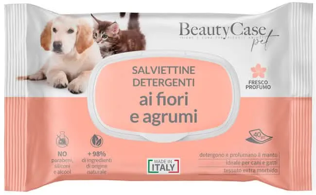 Beautycase pet salviettine detergenti ai fiori e agrumi flow pack 40 pezzi - immagine 1