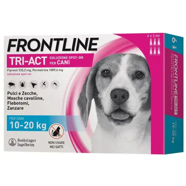 Frontline Tri-Act antiparassitario per cani 6 pipette per taglia media (10-20 kg) - Antiparassitario per cani - immagine 1