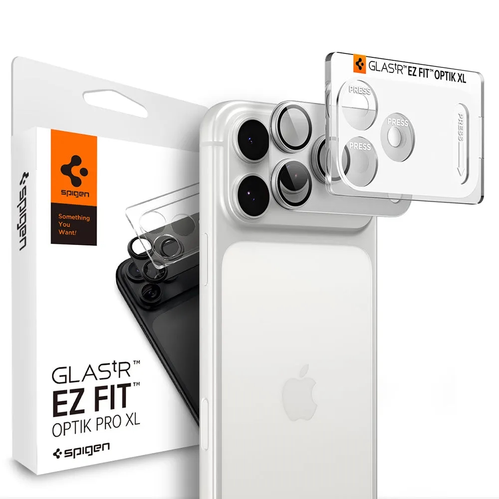 Pellicola protettiva per fotocamera posteriore Spigen GlastR EZ FIT Optik Pro XL per Apple iPhone 18 Pro Max, vetro temperato, argento AGL12042 - immagine 1