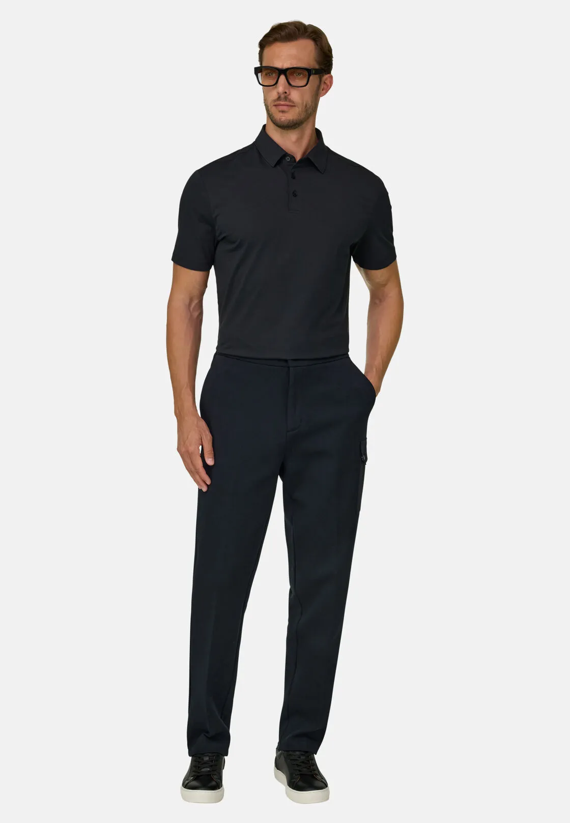 Boggi, Joggers In Misto Cotone Scuba B Tech, Uomo, Nero, Taglia: XL - immagine 2